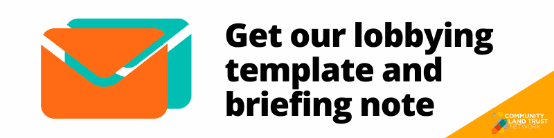 Lobby button graphic image reads: Get our lobbying template and briefing note