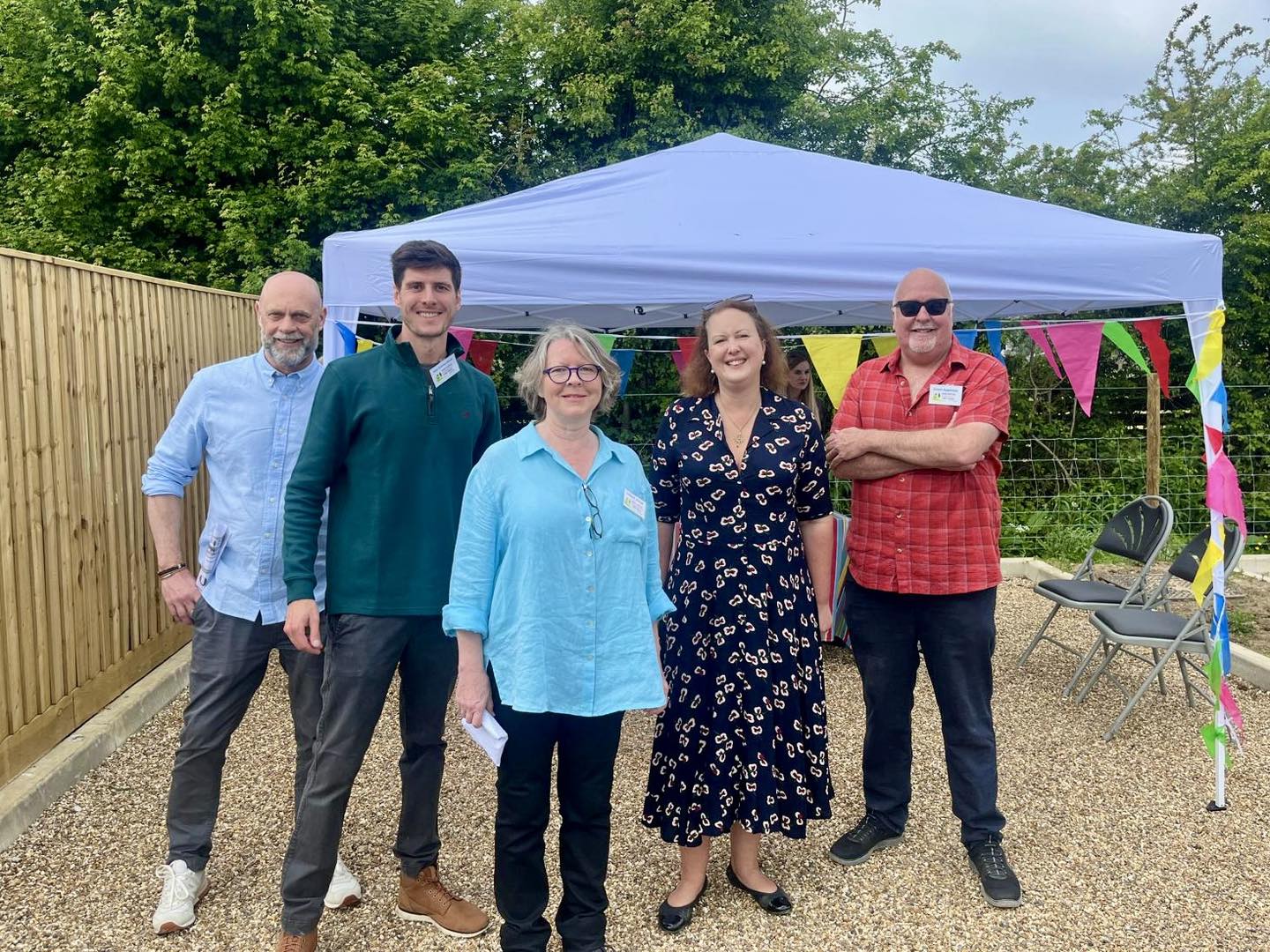 hook norton CLT PPC visit Hook Norton CLT with their Prospective Parliamentary Candidates standing in front of a gazebo at an open day for their almost finished affordable housing development